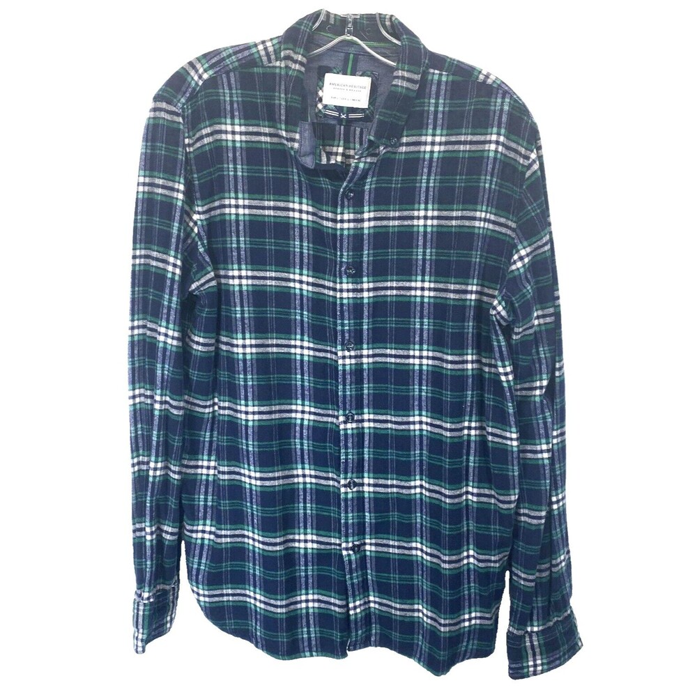 Dawson & Brooks American Heritage Men's Sz L Long Sleeve Button-Up Flannel Shirt